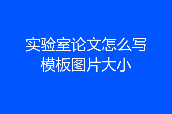 实验室论文怎么写模板图片大小