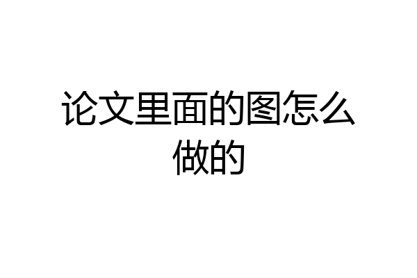 论文里面的图怎么做的
