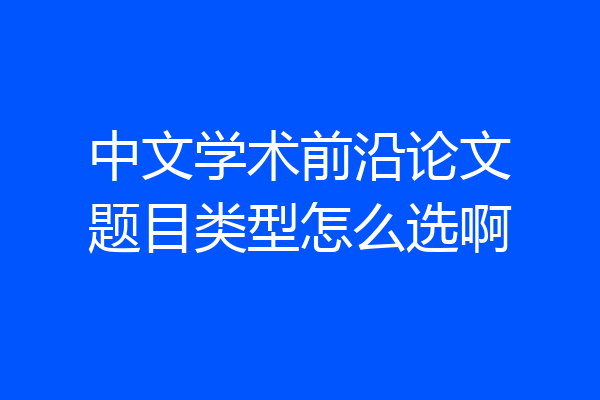 中文学术前沿论文题目类型怎么选啊