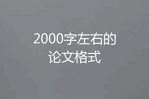 2000字左右的论文格式