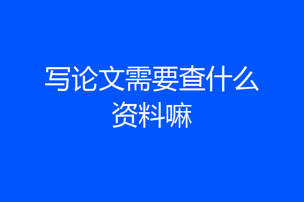 写论文需要查什么资料嘛
