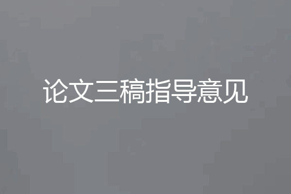 论文三稿指导意见