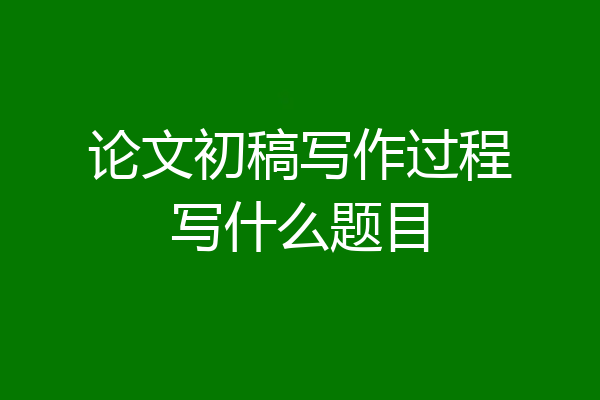 论文初稿写作过程写什么题目
