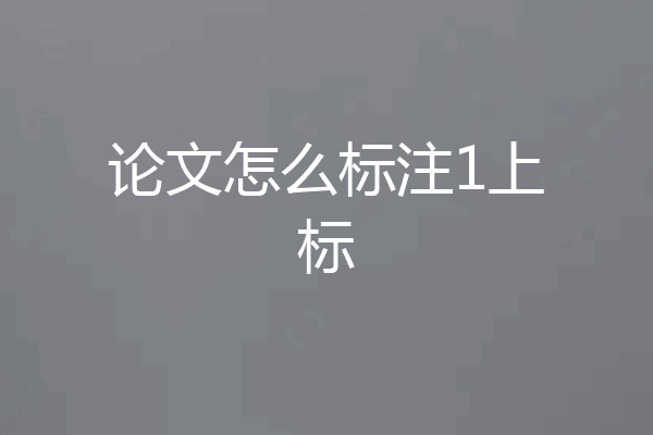 论文怎么标注1上标