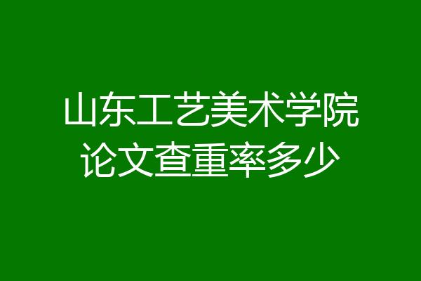 山东工艺美术学院论文查重率多少