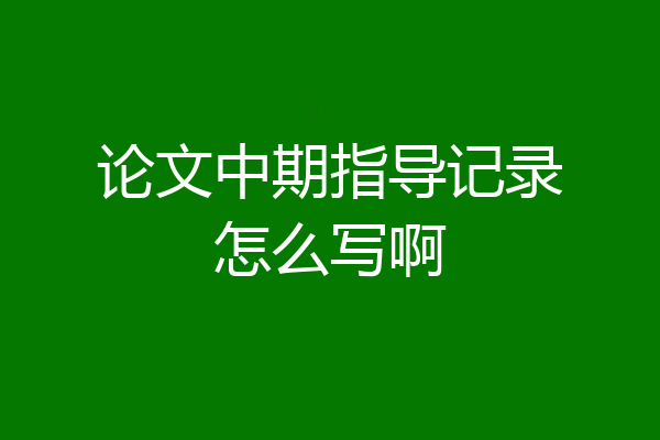论文中期指导记录怎么写啊