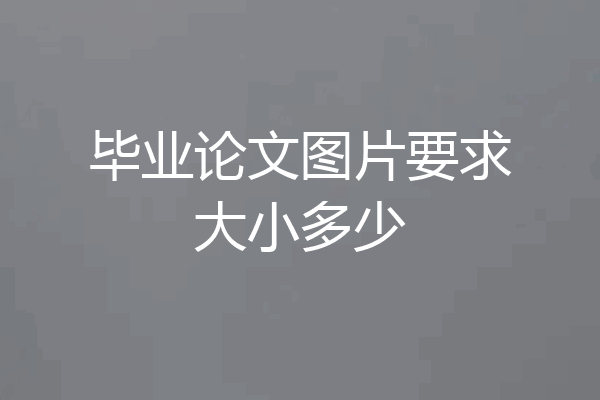 毕业论文图片要求大小多少