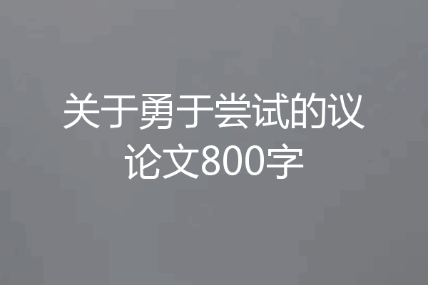 关于勇于尝试的议论文800字