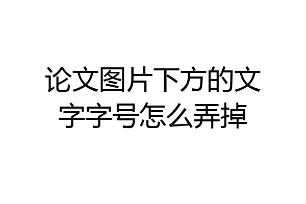 论文图片下方的文字字号怎么弄掉