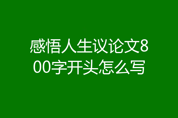 感悟人生议论文800字开头怎么写