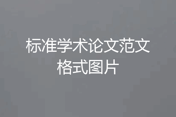 标准学术论文范文格式图片