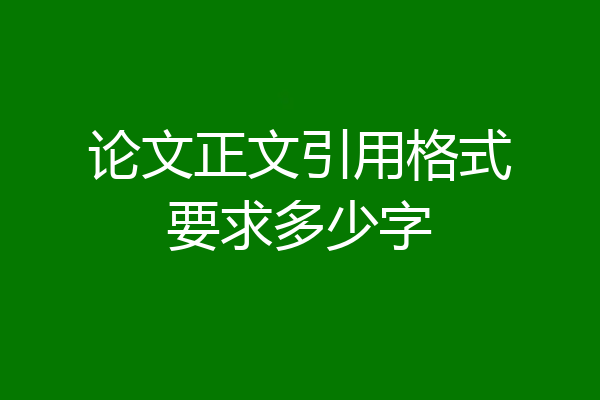 论文正文引用格式要求多少字