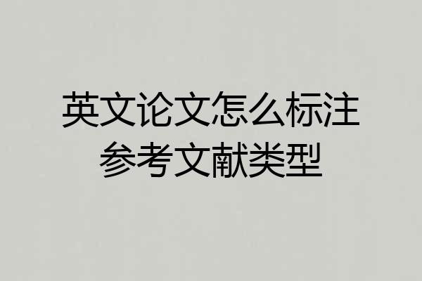 英文论文怎么标注参考文献类型