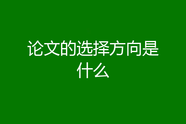 论文的选择方向是什么