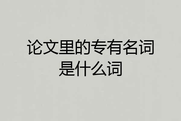 论文里的专有名词是什么词