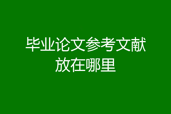 毕业论文参考文献放在哪里