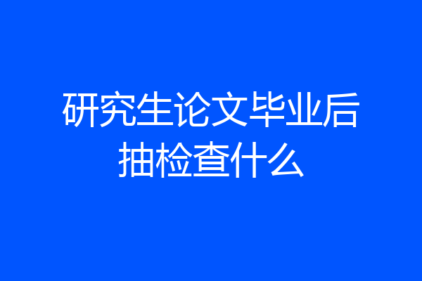 研究生论文毕业后抽检查什么