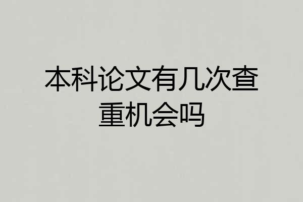 本科论文有几次查重机会吗