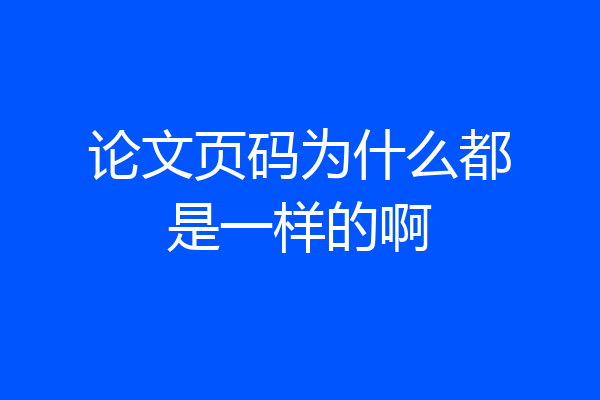 论文页码为什么都是一样的啊
