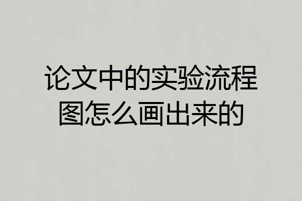 论文中的实验流程图怎么画出来的