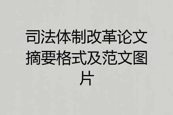 司法体制改革论文摘要格式及范文图片