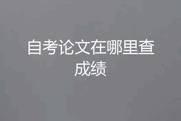 自考论文在哪里查成绩