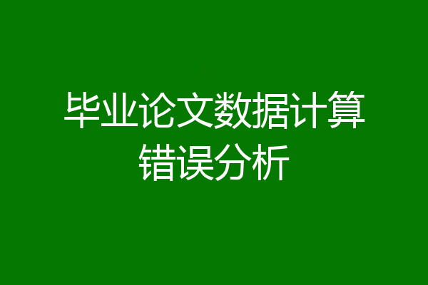 毕业论文数据计算错误分析