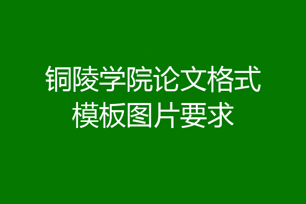 铜陵学院论文格式模板图片要求