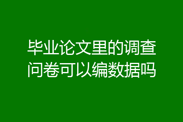 毕业论文里的调查问卷可以编数据吗