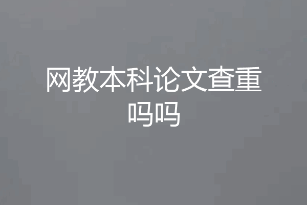 网教本科论文查重吗吗