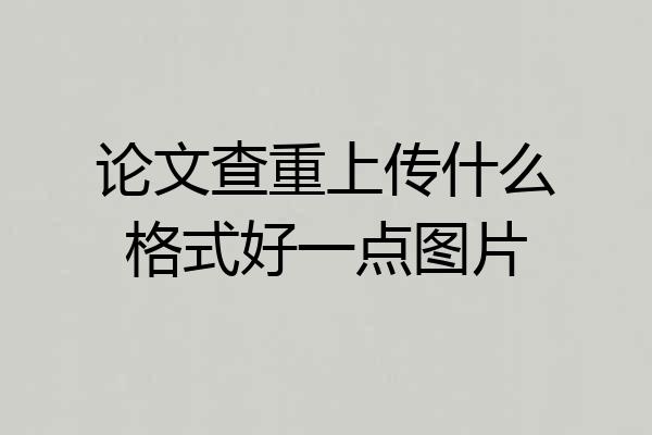 论文查重上传什么格式好一点图片