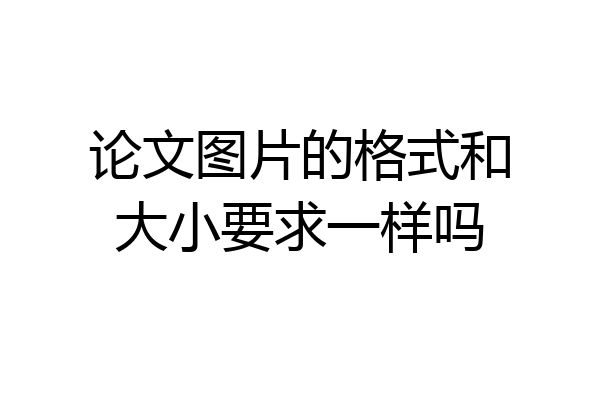 论文图片的格式和大小要求一样吗