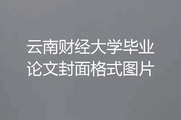 云南财经大学毕业论文封面格式图片