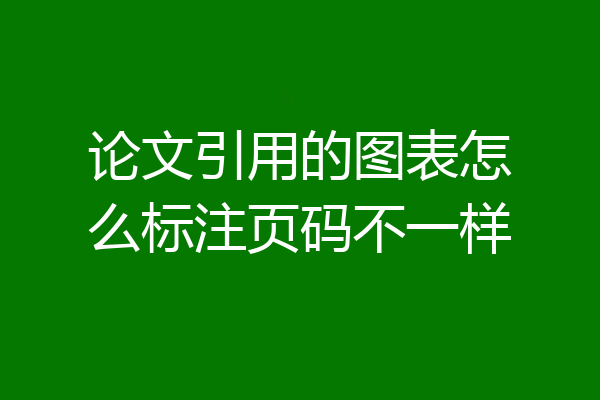 论文引用的图表怎么标注页码不一样