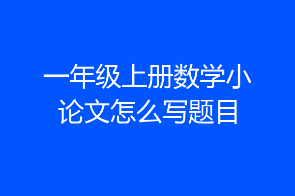 一年级上册数学小论文怎么写题目