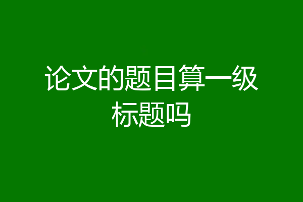 论文的题目算一级标题吗