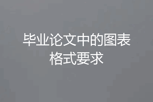 毕业论文中的图表格式要求