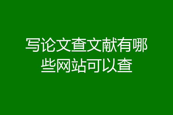 写论文查文献有哪些网站可以查