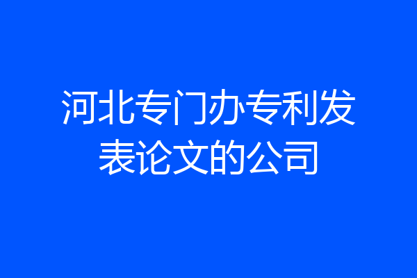 河北专门办专利发表论文的公司