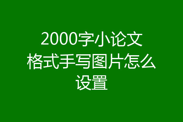 2000字小论文格式手写图片怎么设置