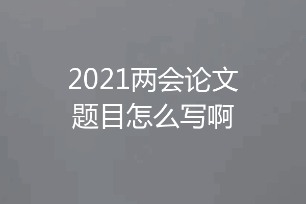 2021两会论文题目怎么写啊