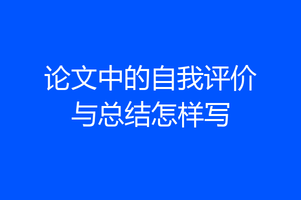 论文中的自我评价与总结怎样写