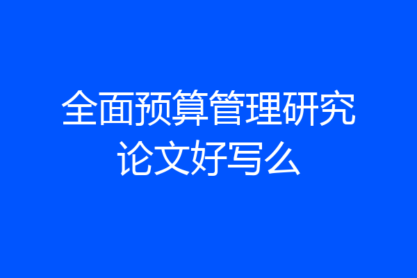 全面预算管理研究论文好写么