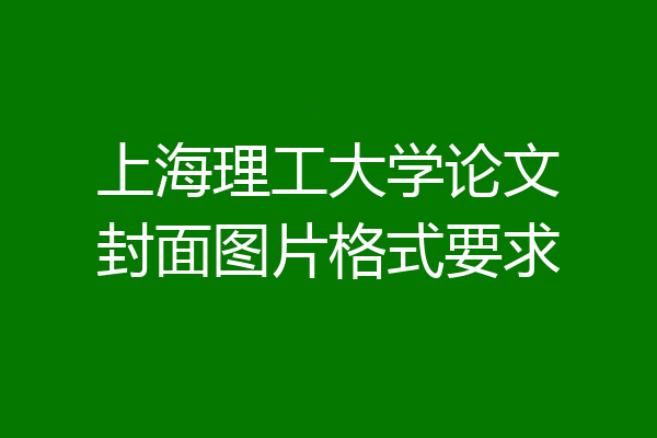 上海理工大学论文封面图片格式要求