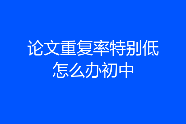 论文重复率特别低怎么办初中