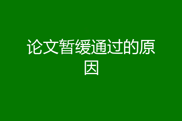 论文暂缓通过的原因