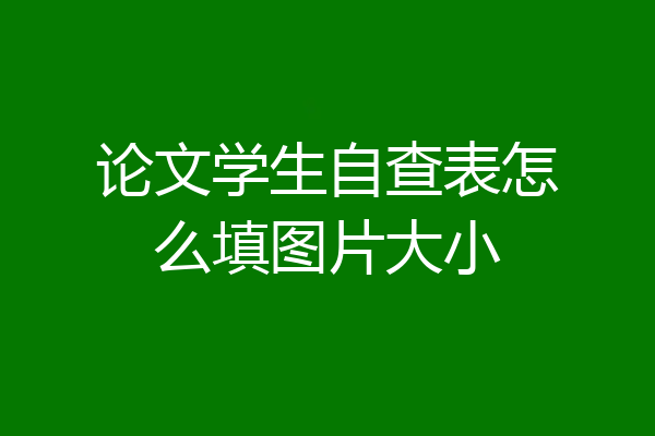 论文学生自查表怎么填图片大小