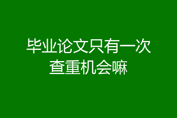 毕业论文只有一次查重机会嘛