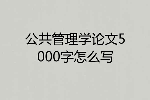 公共管理学论文5000字怎么写