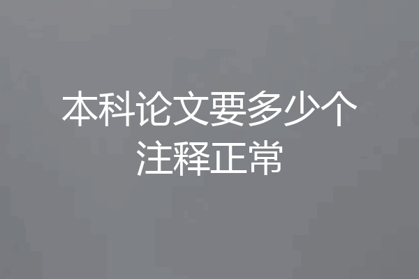 本科论文要多少个注释正常